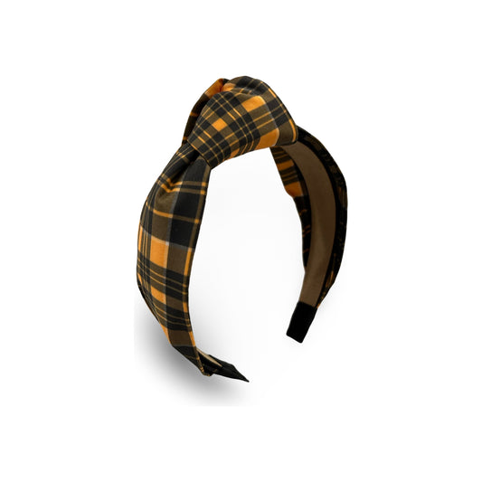 Top Knot Plaid Headband
