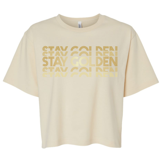 Stay Golden Boxy Cropped Women's Tee
