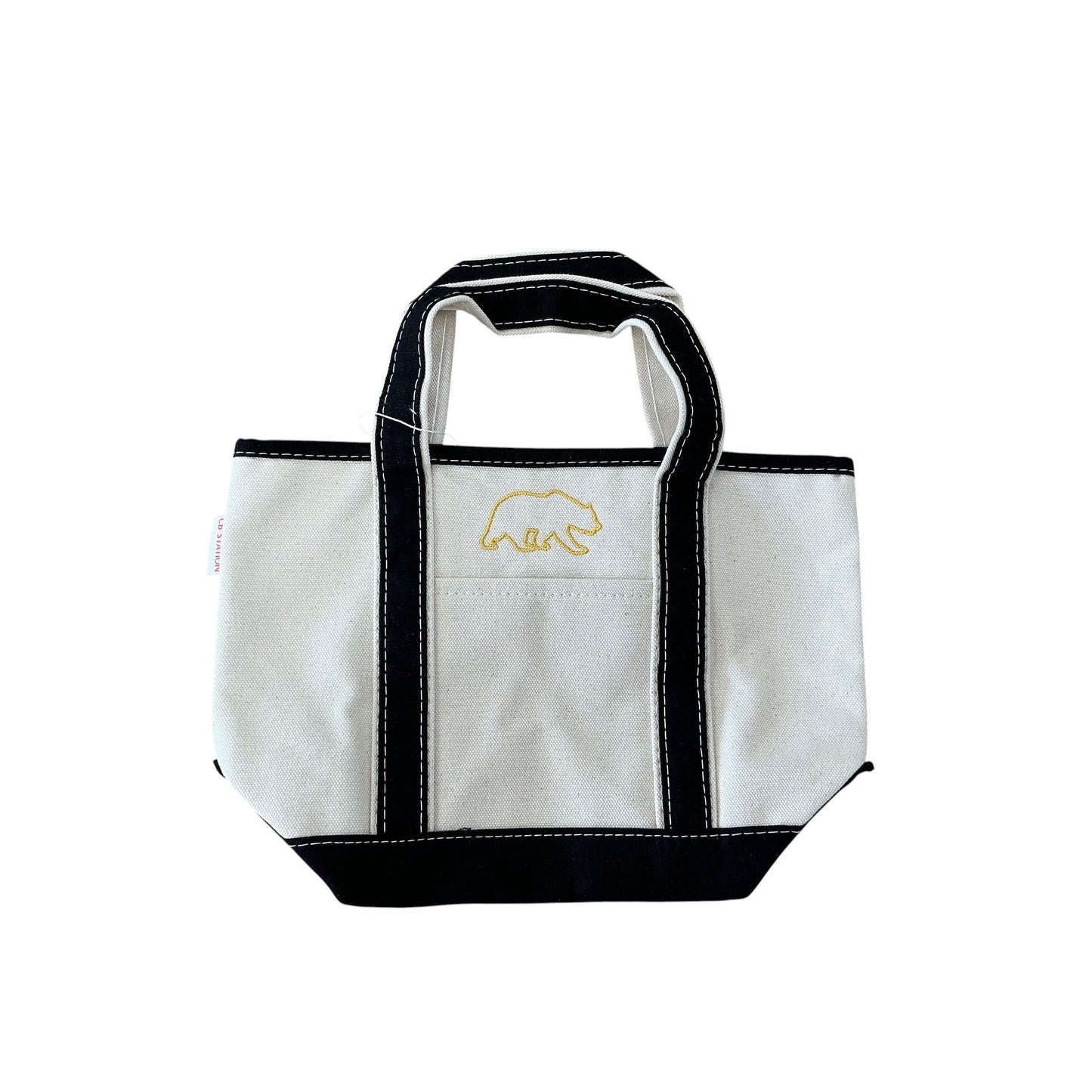 Embroidered Golden Bear Canvas Tote
