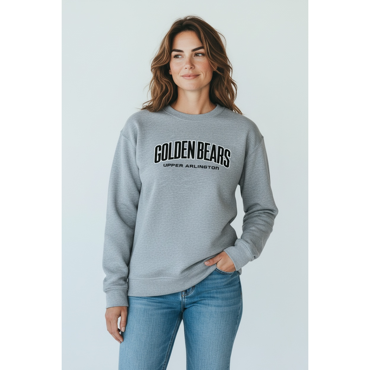 Women's Upper Arlington Golden Bears Applique Crewneck Fleece