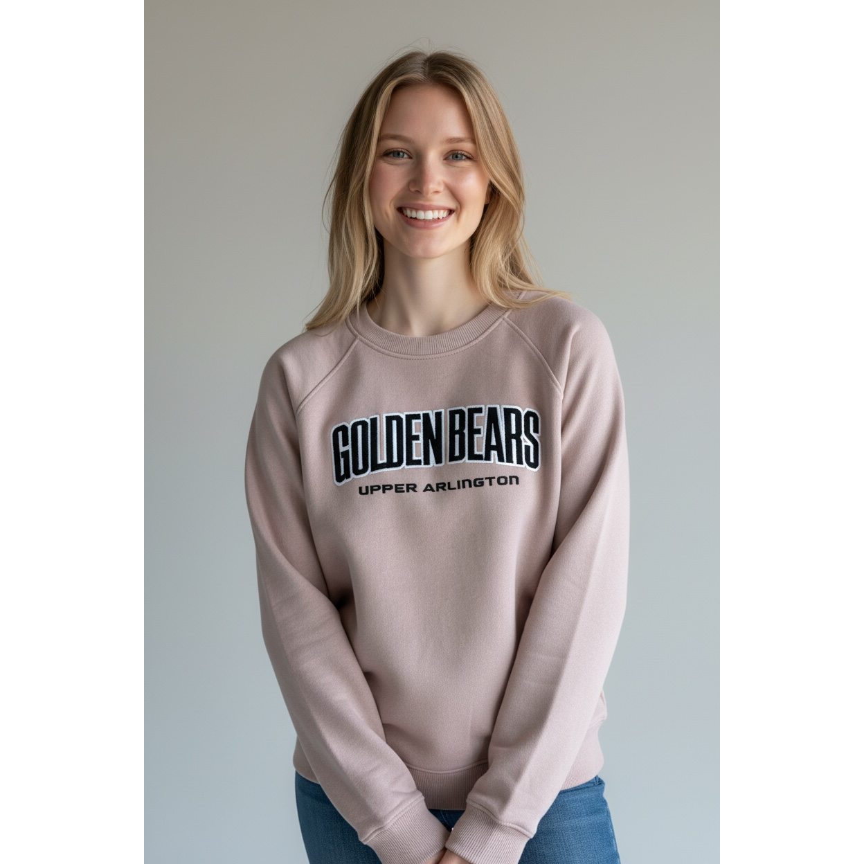 Women's Upper Arlington Golden Bears Applique Crewneck Fleece