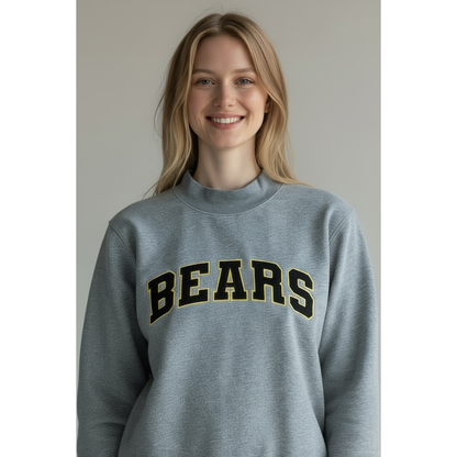 Embroidered Bears Women's Mockneck Sweatshirt