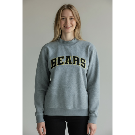 Embroidered Bears Women's Mockneck Sweatshirt