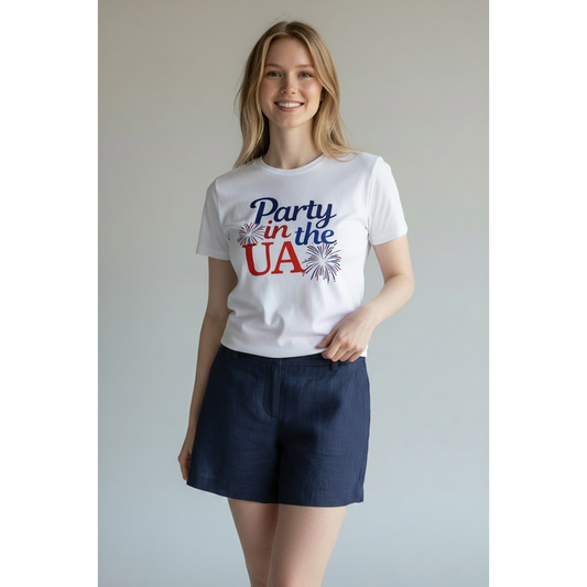 Party in the UA Women's Heavyweight Boxy Tee