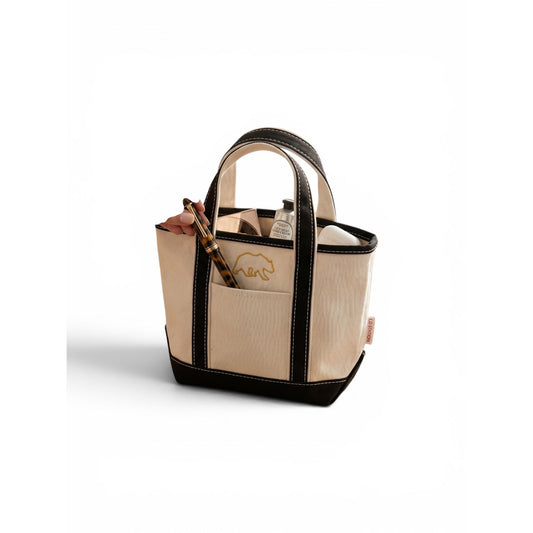 Embroidered Golden Bear Canvas Tote