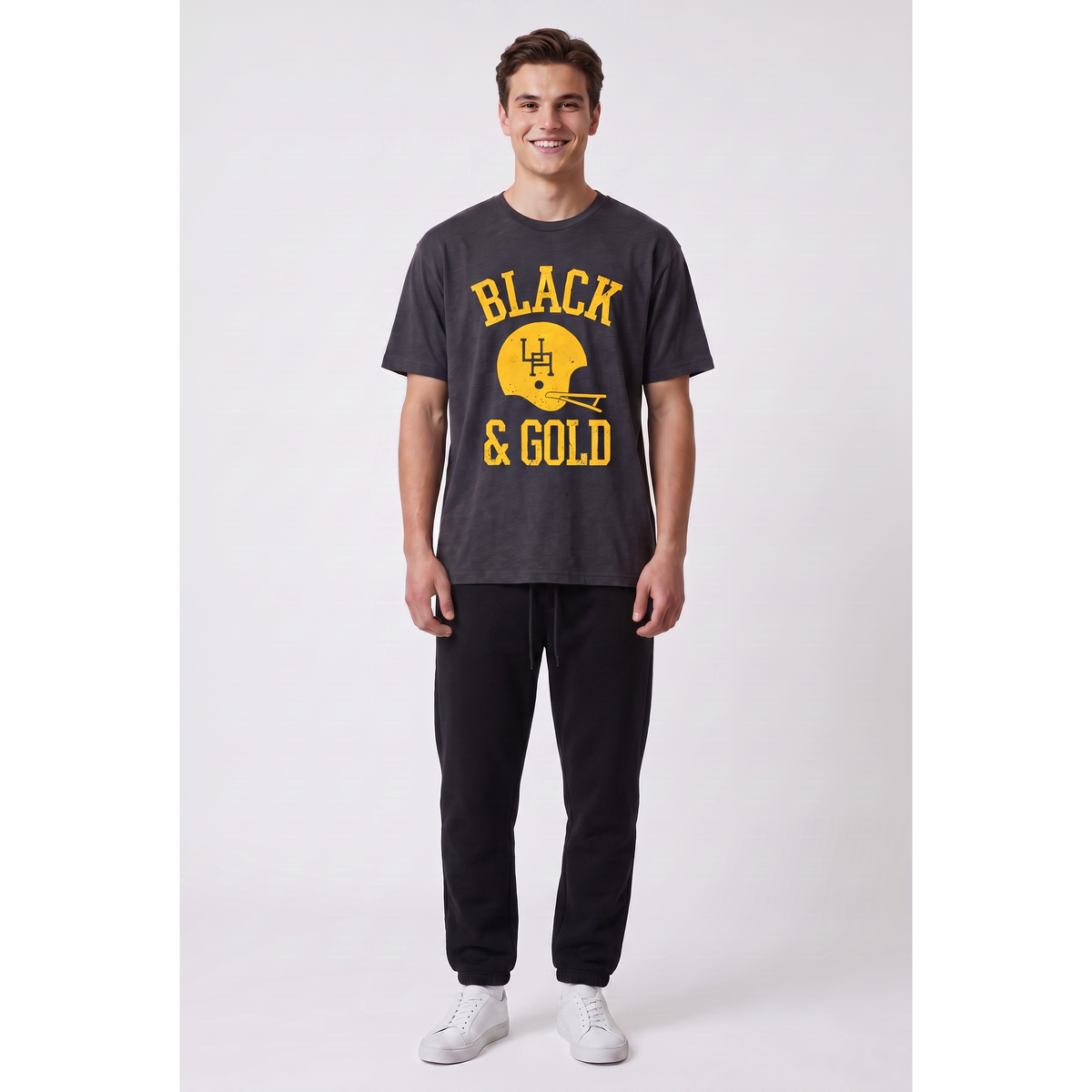 Black and Gold UA Football Adult Tee