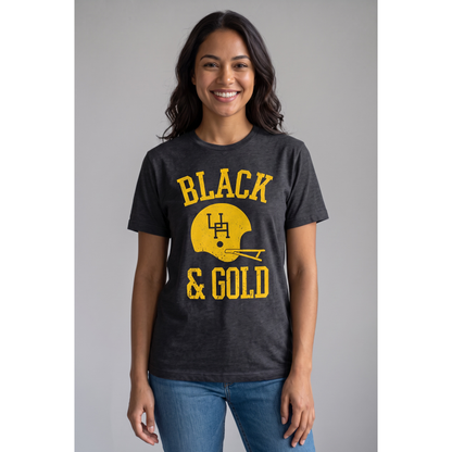 Black and Gold UA Football Adult Tee