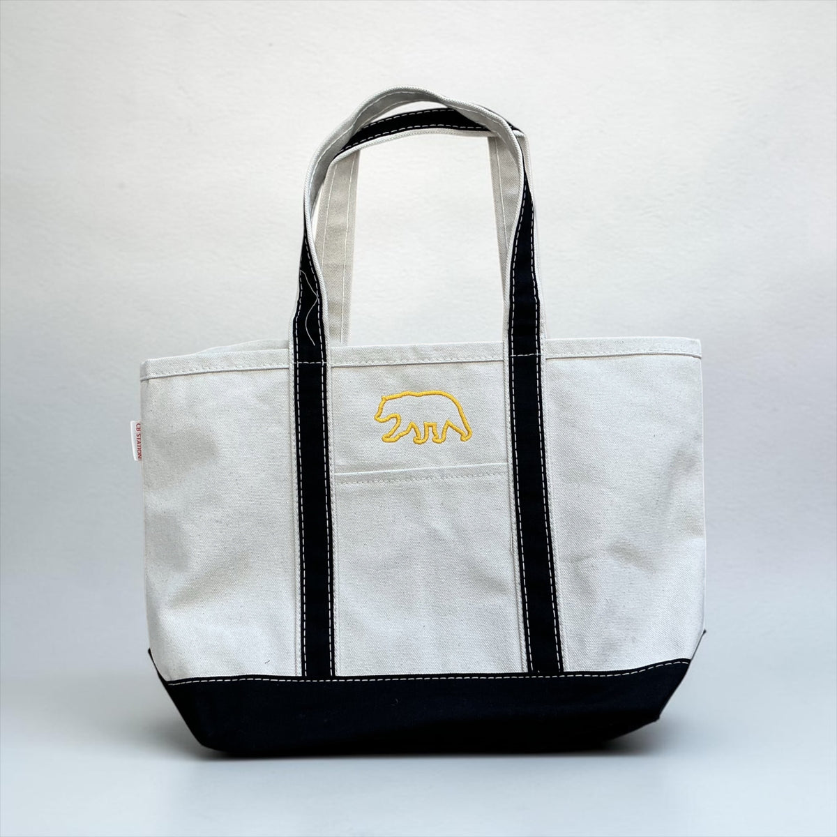 Embroidered Golden Bear Canvas Medium Tote