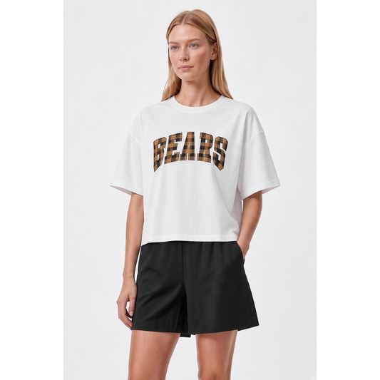 Plaid Bears Women's Heavyweight Boxy Fit Tee